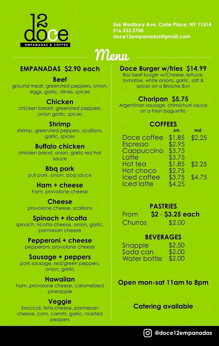 Menu Doce Empanadas And Coffee-1