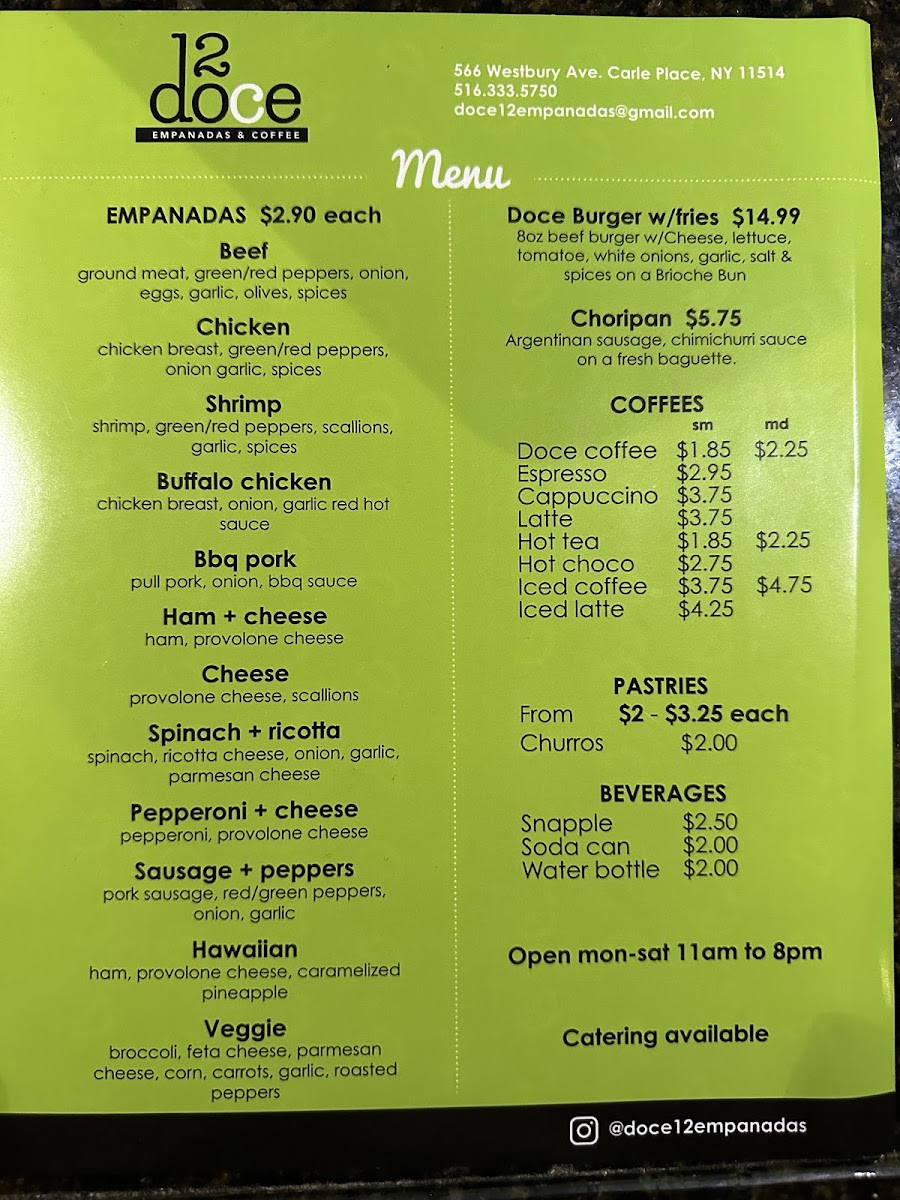 Menu Doce Empanadas And Coffee-2
