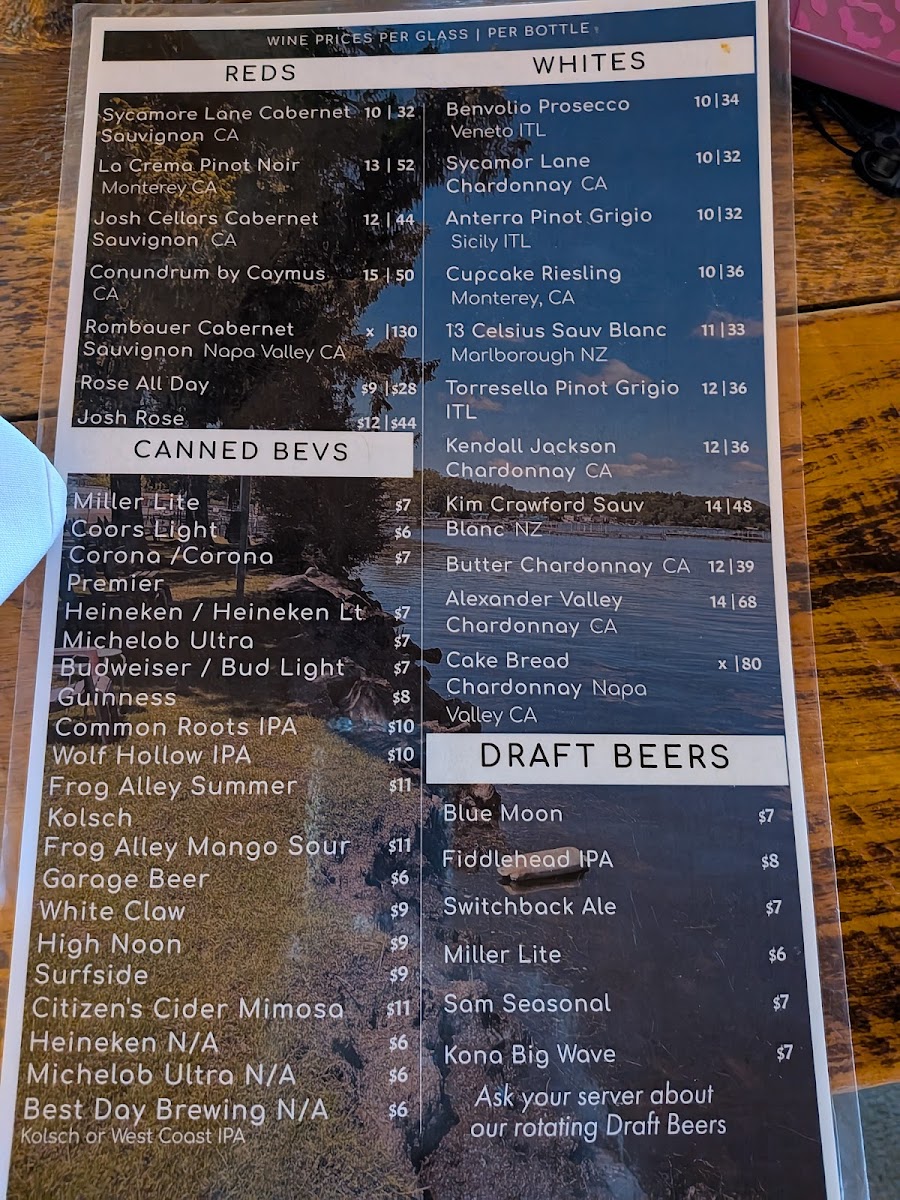 Menu Dock Brown's On Saratoga Lake-1