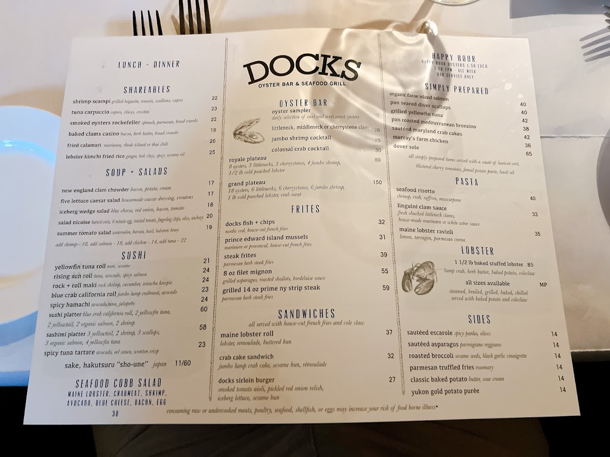 Menu Docks Oyster Bar - Midtown East, Nyc-3