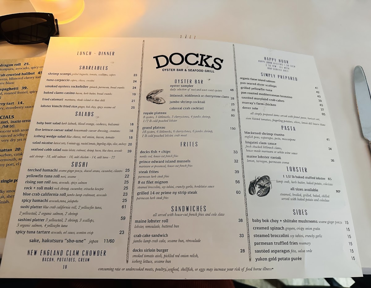 Menu Docks Oyster Bar - Midtown East, Nyc-4