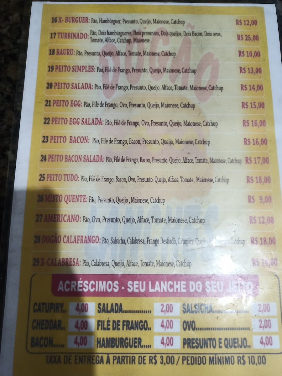 Menu Dogão Lanches Estação-2