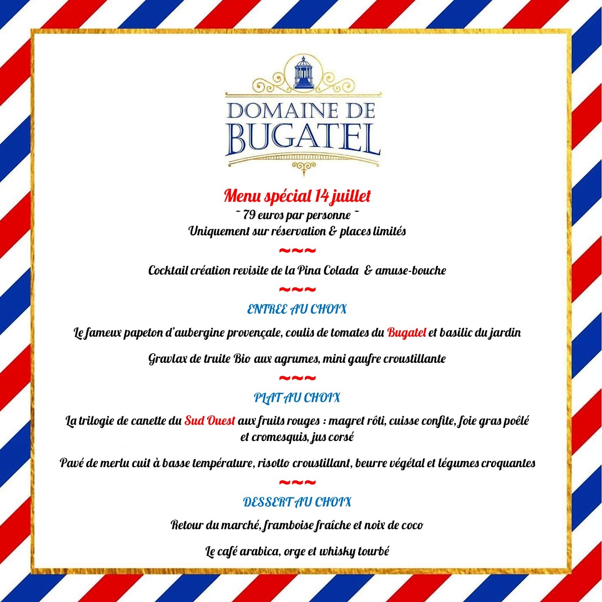 Menu Domaine De Bugatel (Le Restaurant)-4