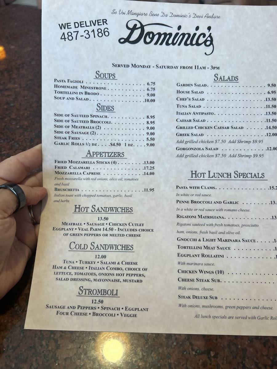 Menu Dominic's I Pizza And Pasta-2