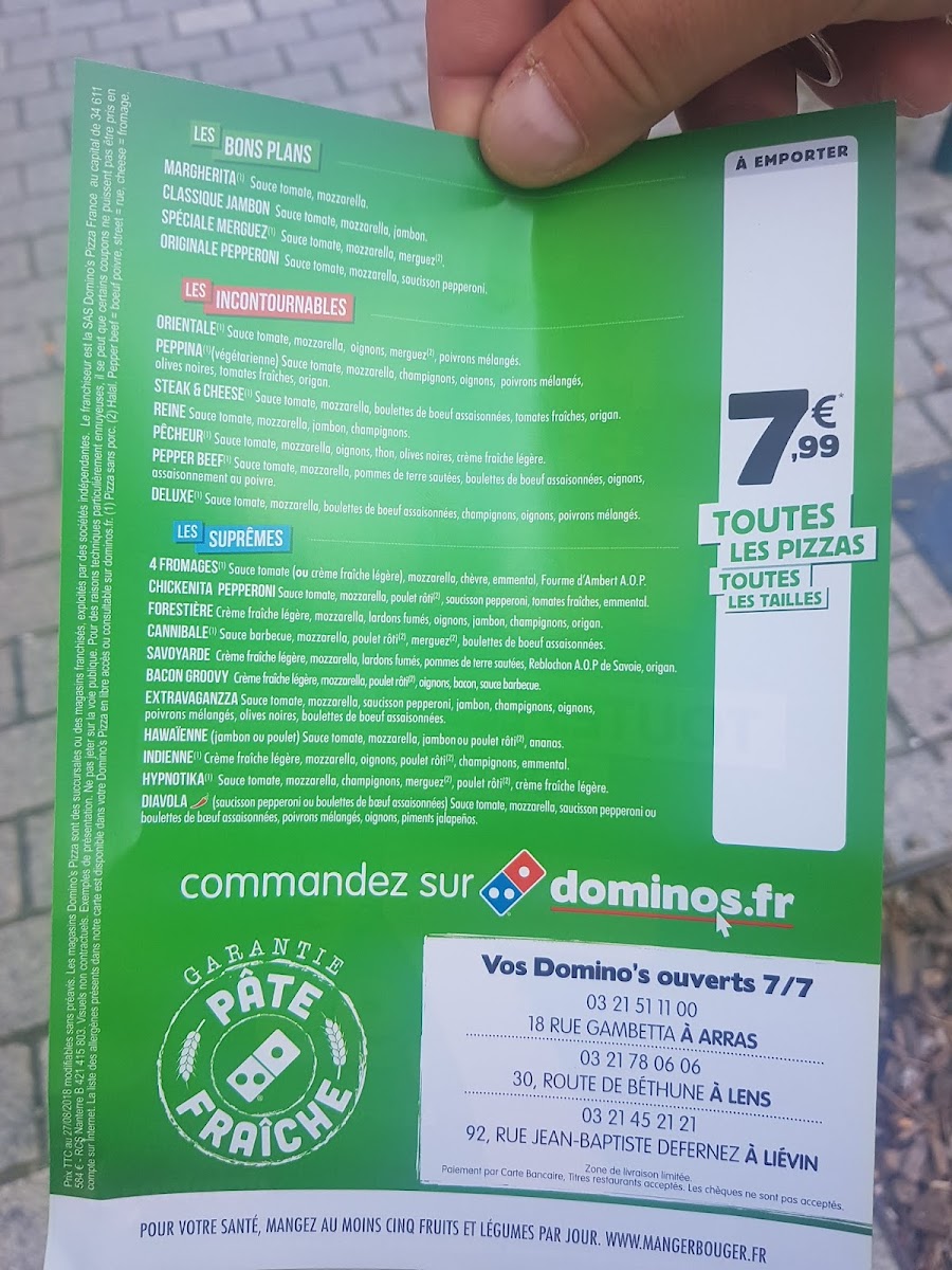 Menu Domino's Lens-6