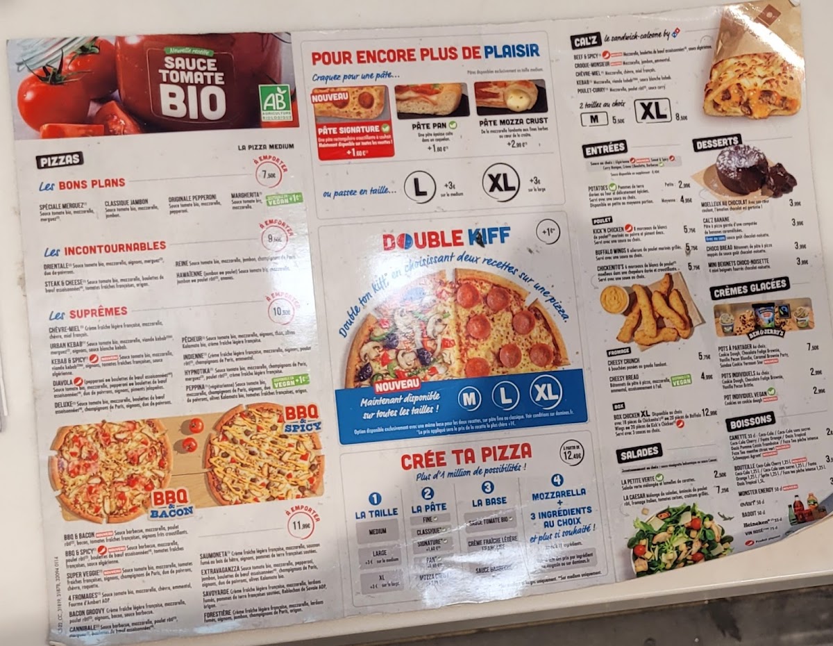 Menu Domino's Pizza Paris 20 - Avron-1