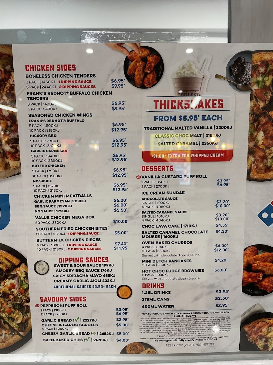 Menu Domino's Pizza Reservoir-1