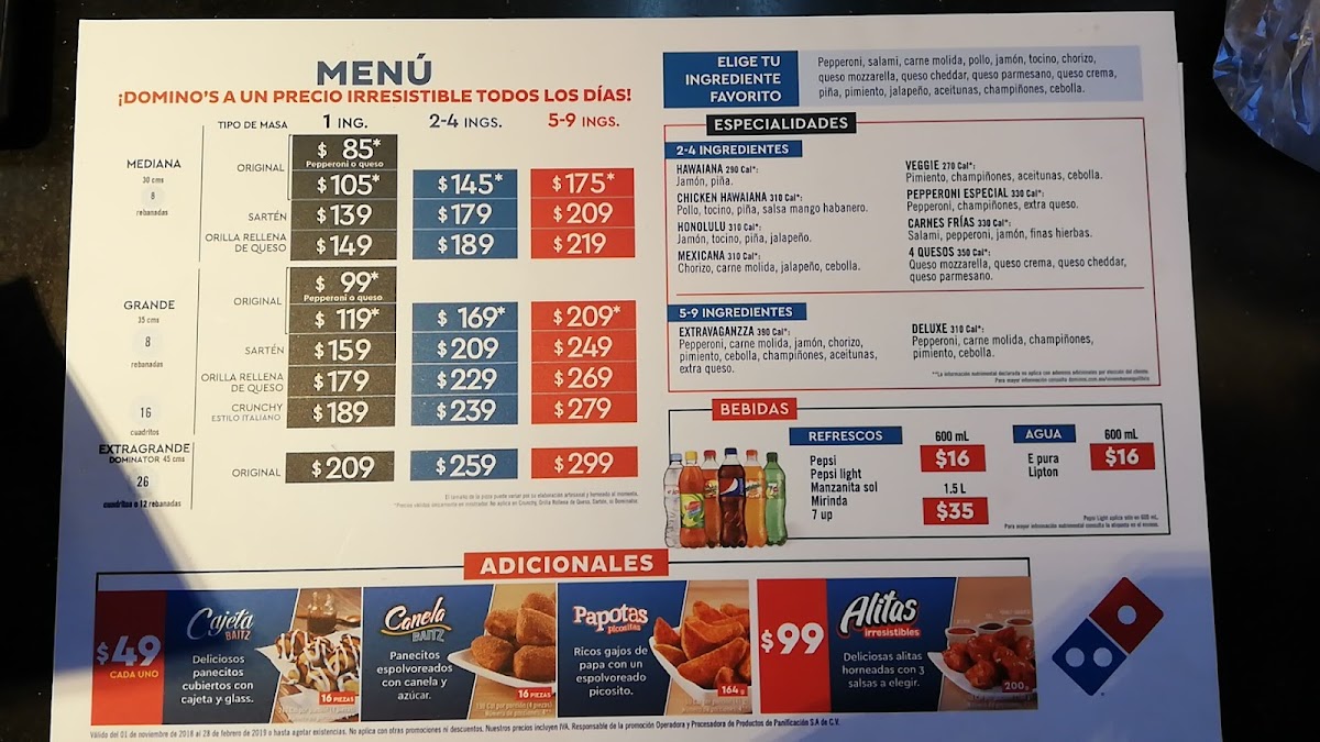 Menu Domino's Saltillo Lourdes-1