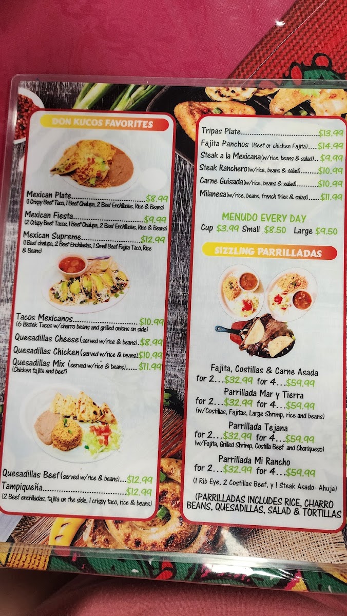 Menu Don Kuco’S Mexican Restaurant-8