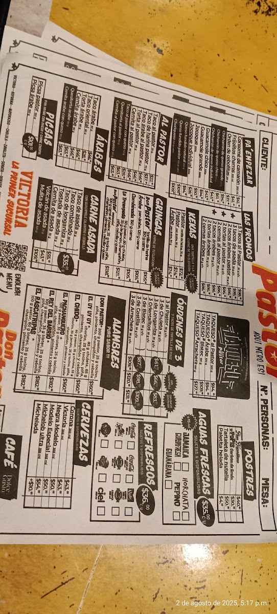 Menu Don Pastor Victoria-6
