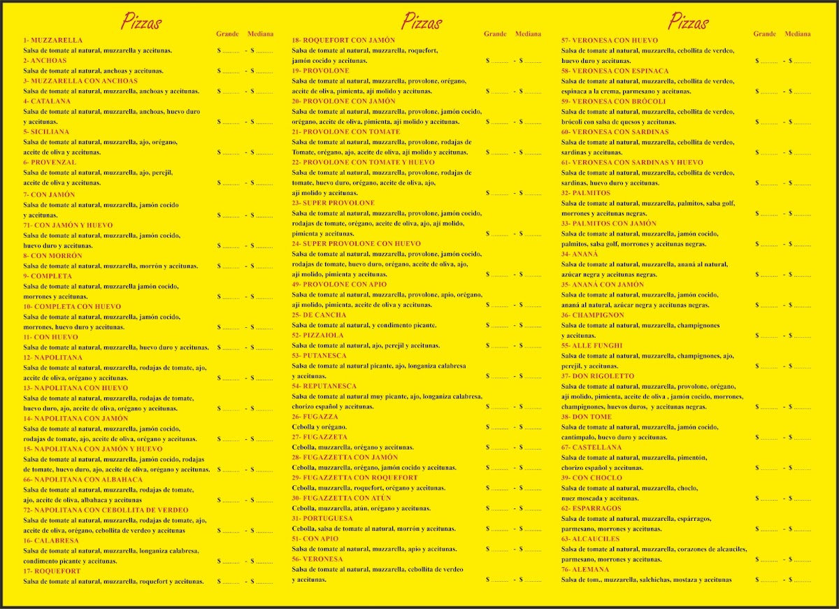 Menu Don Rigoletto Pizzas-1