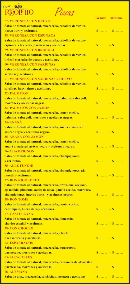 Menu Don Rigoletto Pizzas-2