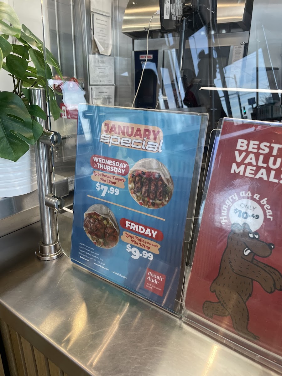 Menu Donair Dude Mediterranean Eatery Terminal Ave-8