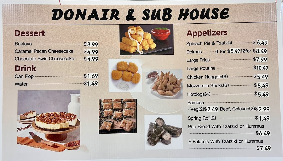 Menu Donair & Sub House - Burnaby-2