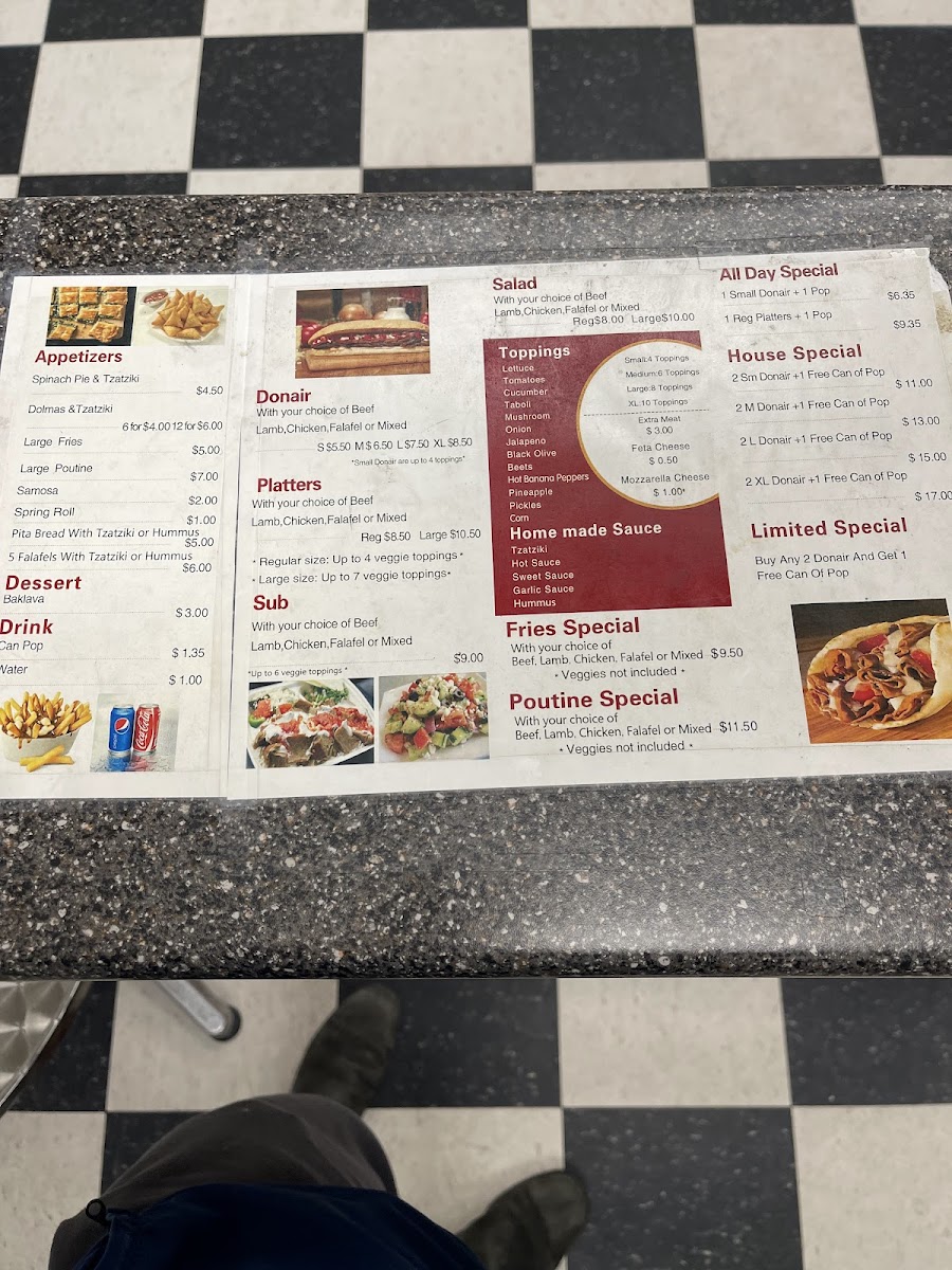 Menu Donair & Sub House - Burnaby-9