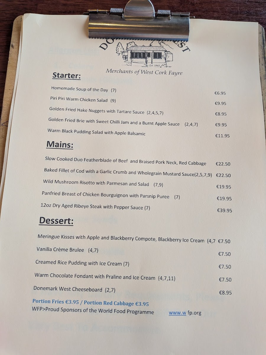 Menu Donemark West-2