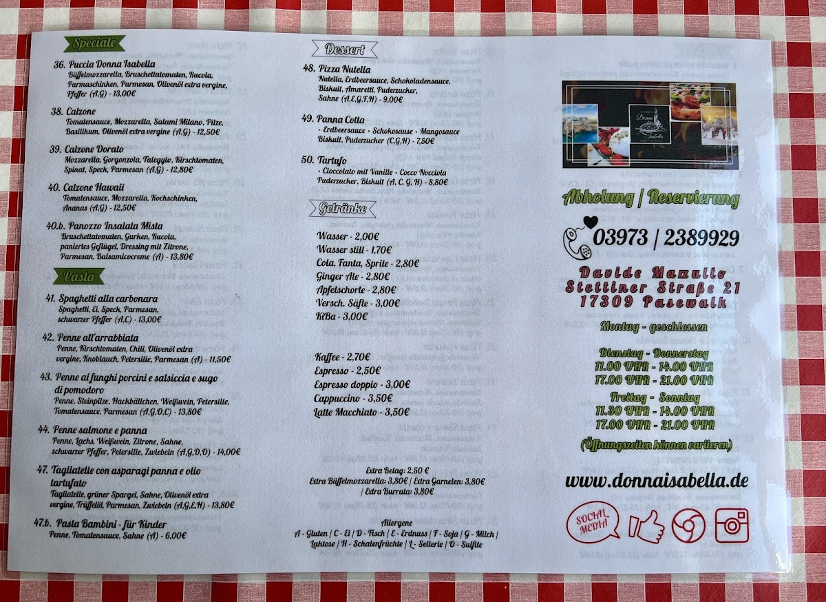 Menu Donna Isabella Pizzeria Pasewalk-1