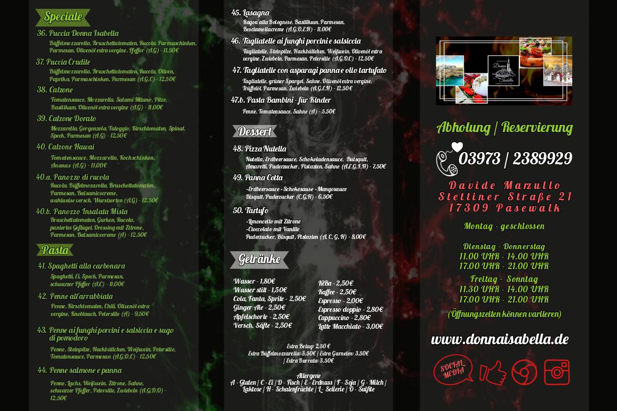 Menu Donna Isabella Pizzeria Pasewalk-2