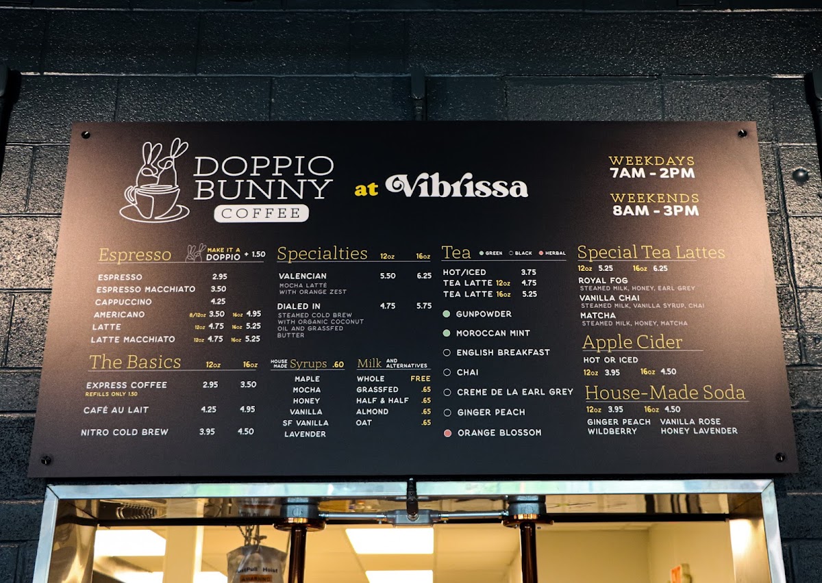 Menu Doppio Bunny Coffee - Winchester-1