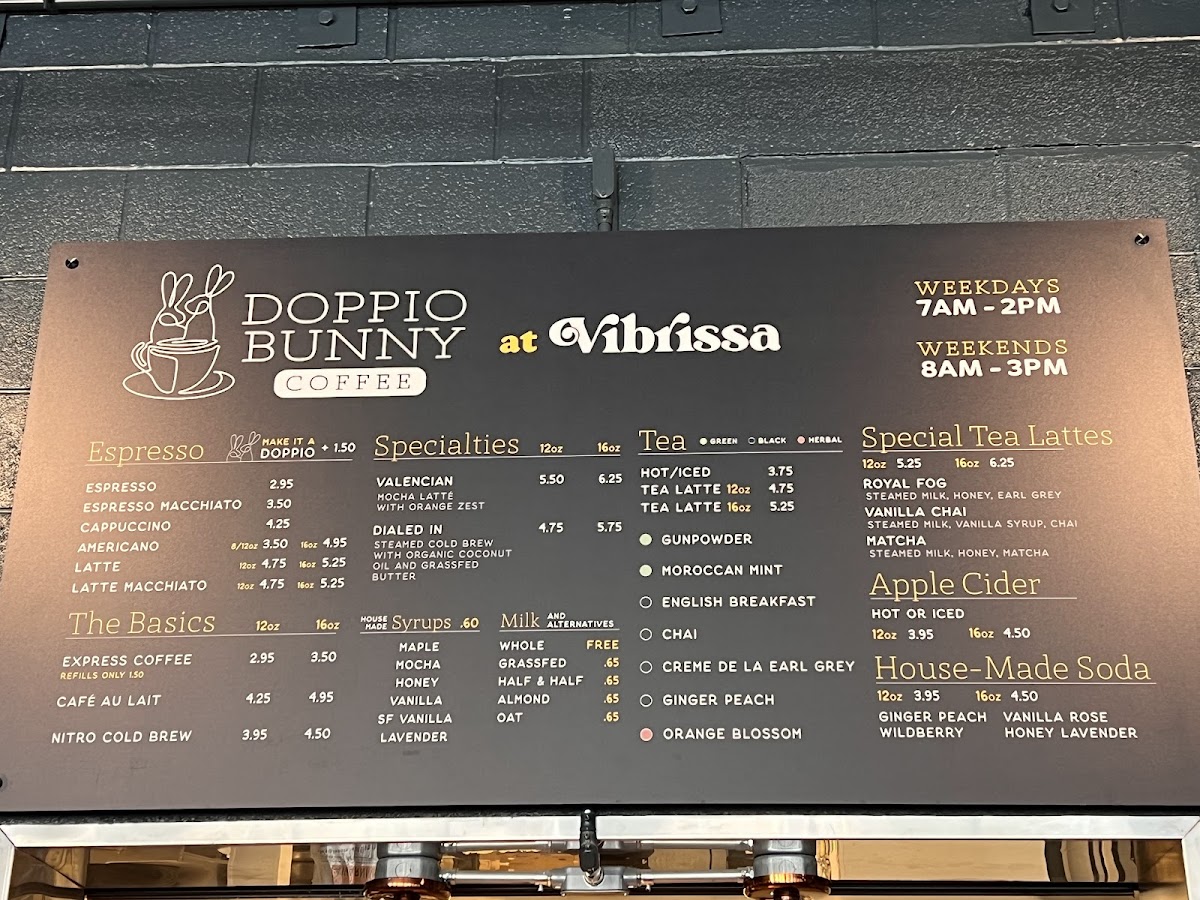 Menu Doppio Bunny Coffee - Winchester-2