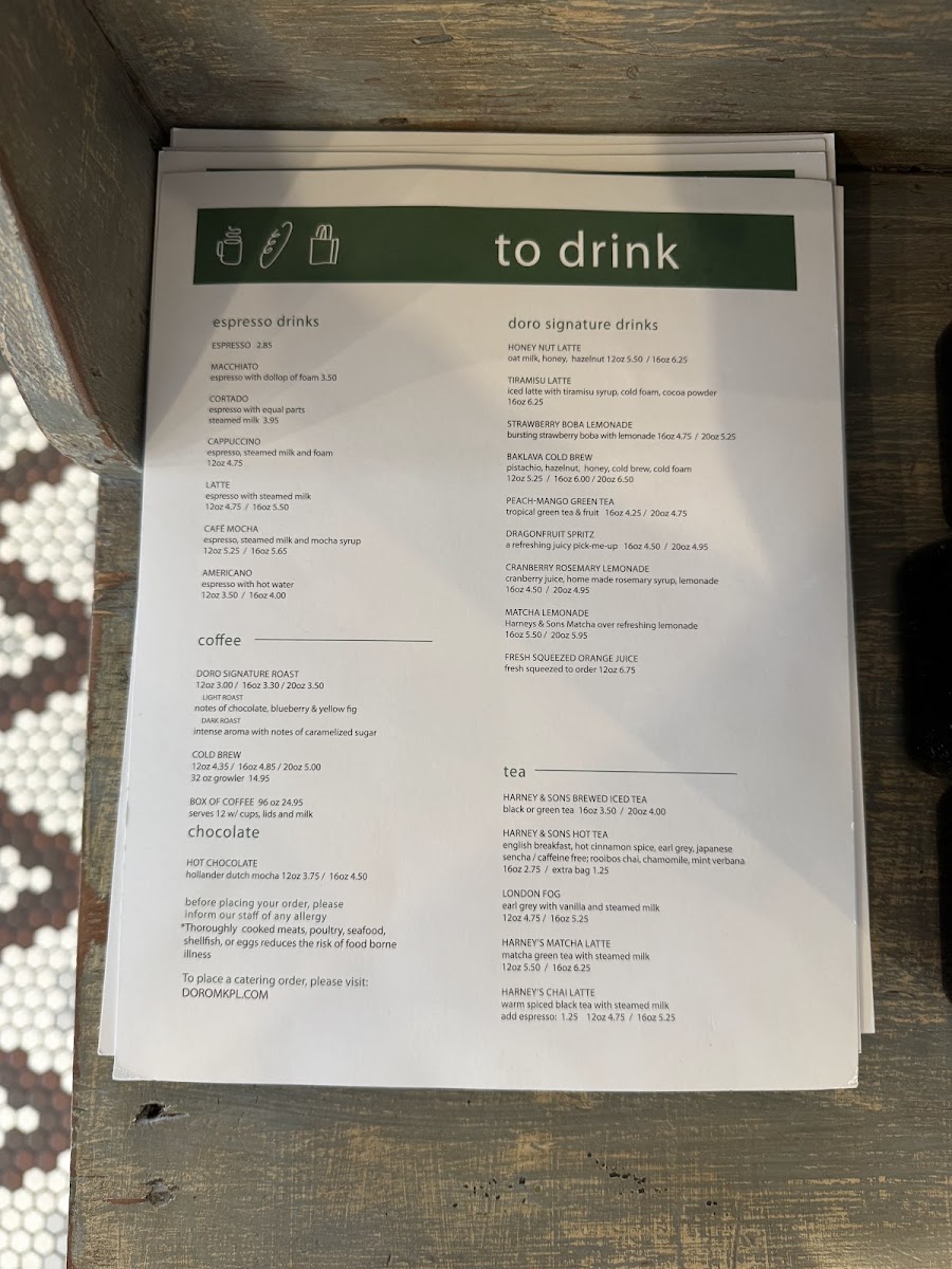 Menu Doro Marketplace - Wethersfield-2