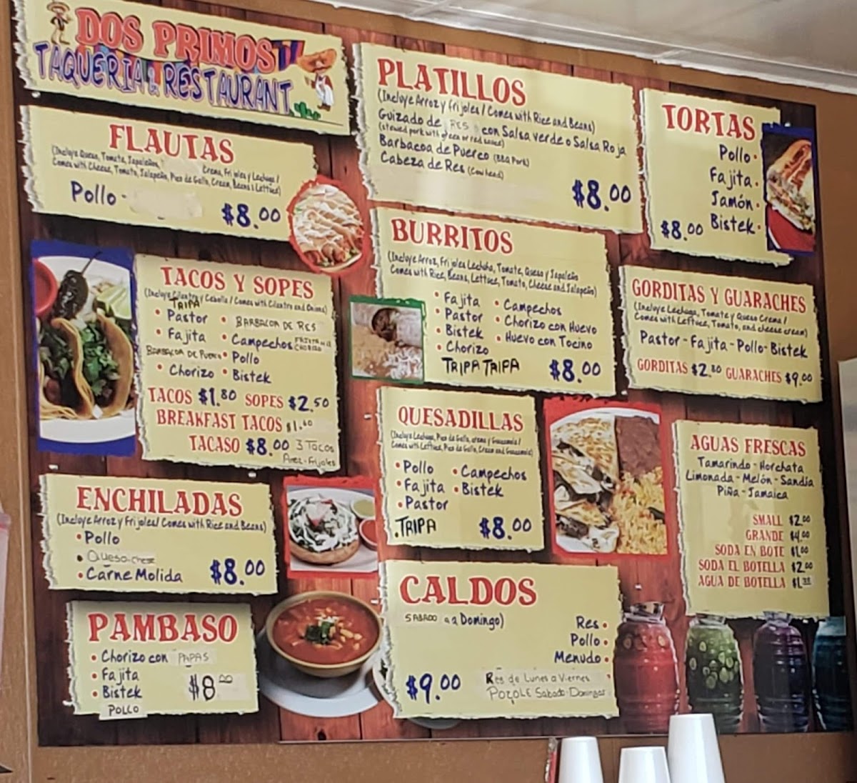 Menu Dos Primos Taqueria & Restaurant’S-1