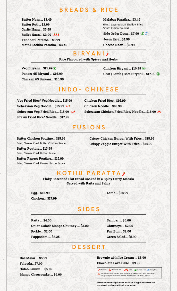 Menu Dosa Club Indian Kitchen & Bar-1