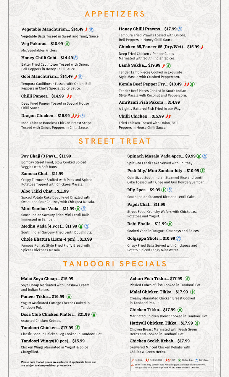 Menu Dosa Club Indian Kitchen & Bar-4