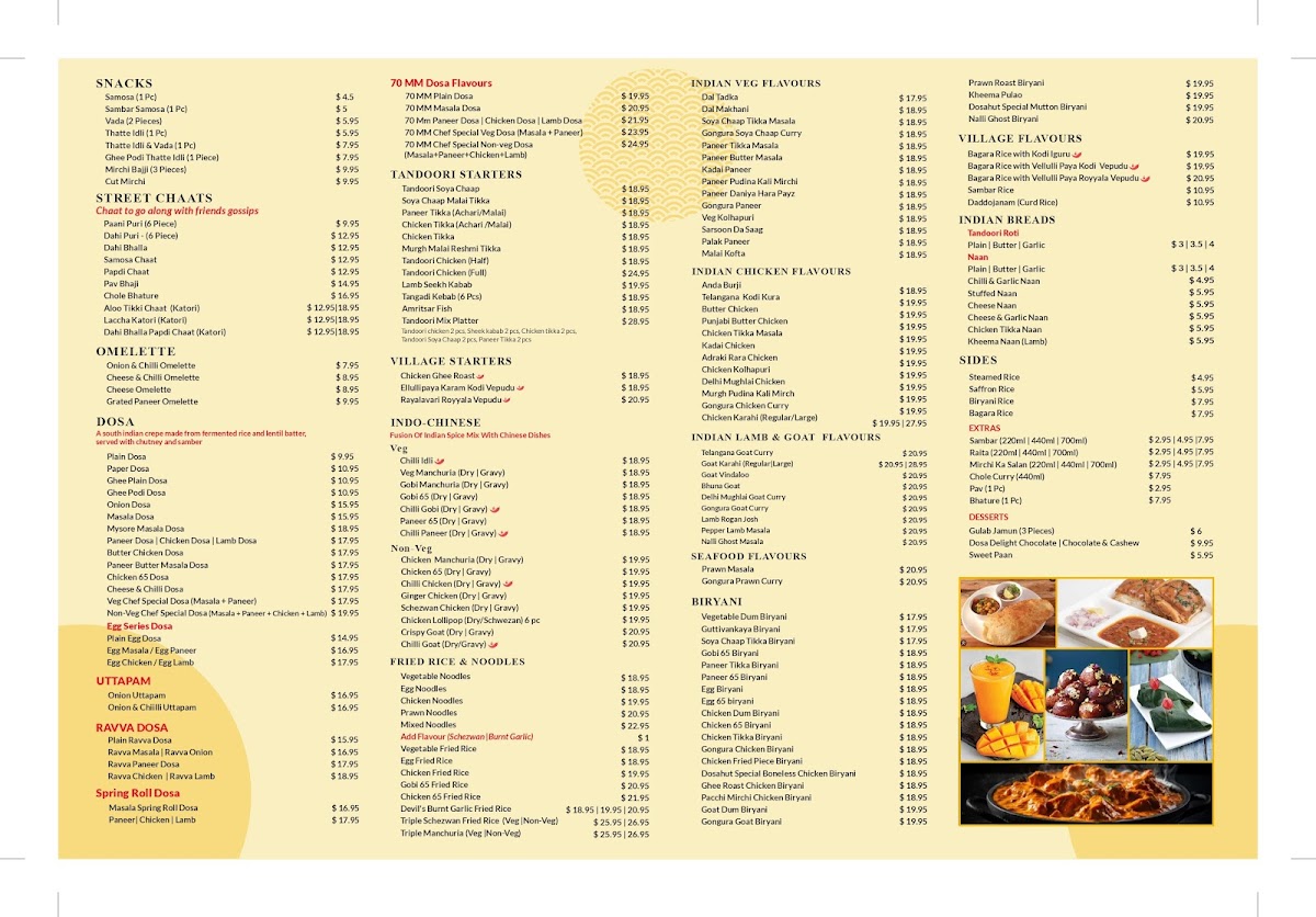 Menu Dosa Hut Indian Restaurant Werribee-1