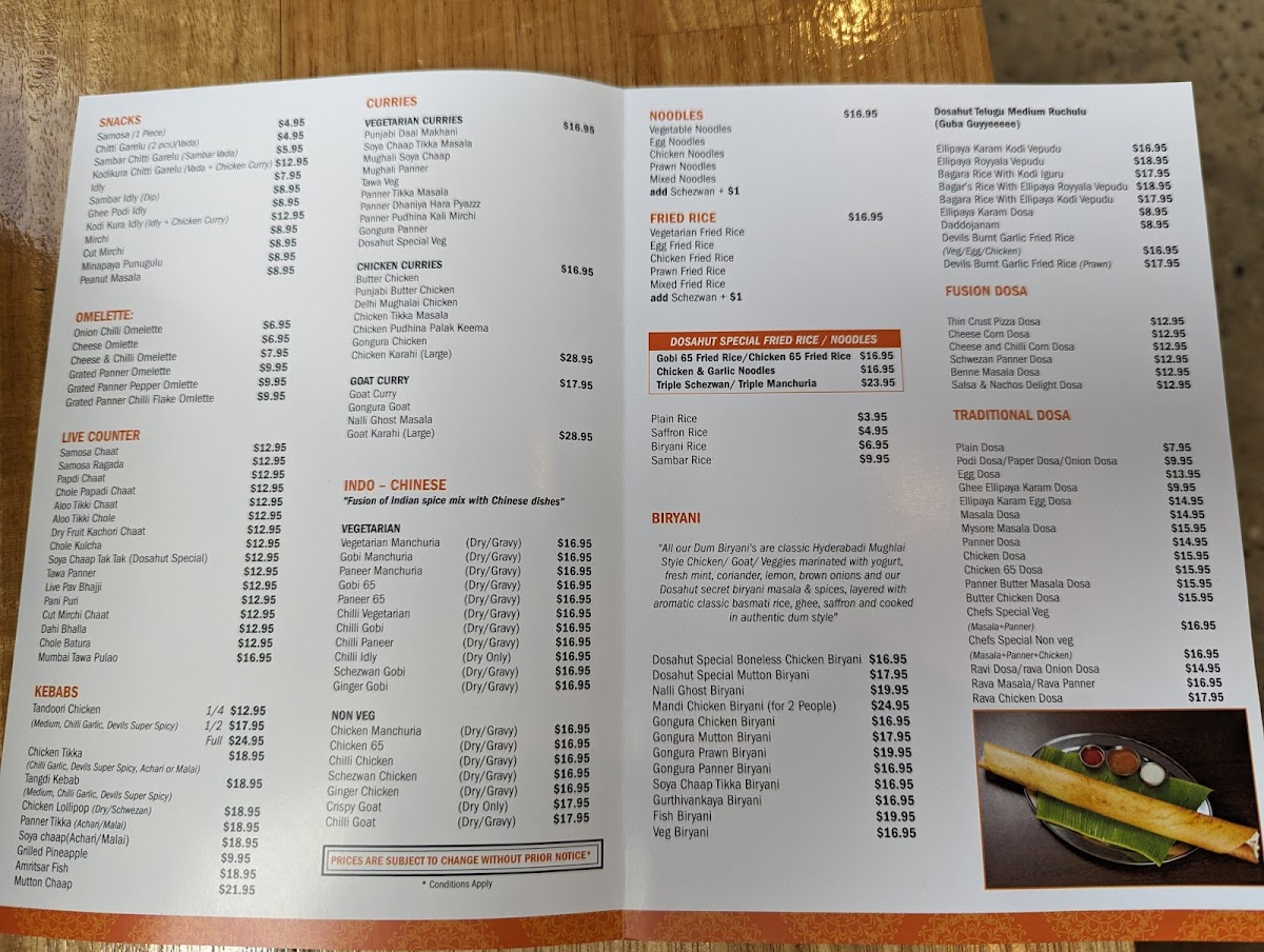 Menu Dosa Hut Indian Restaurant Werribee-7