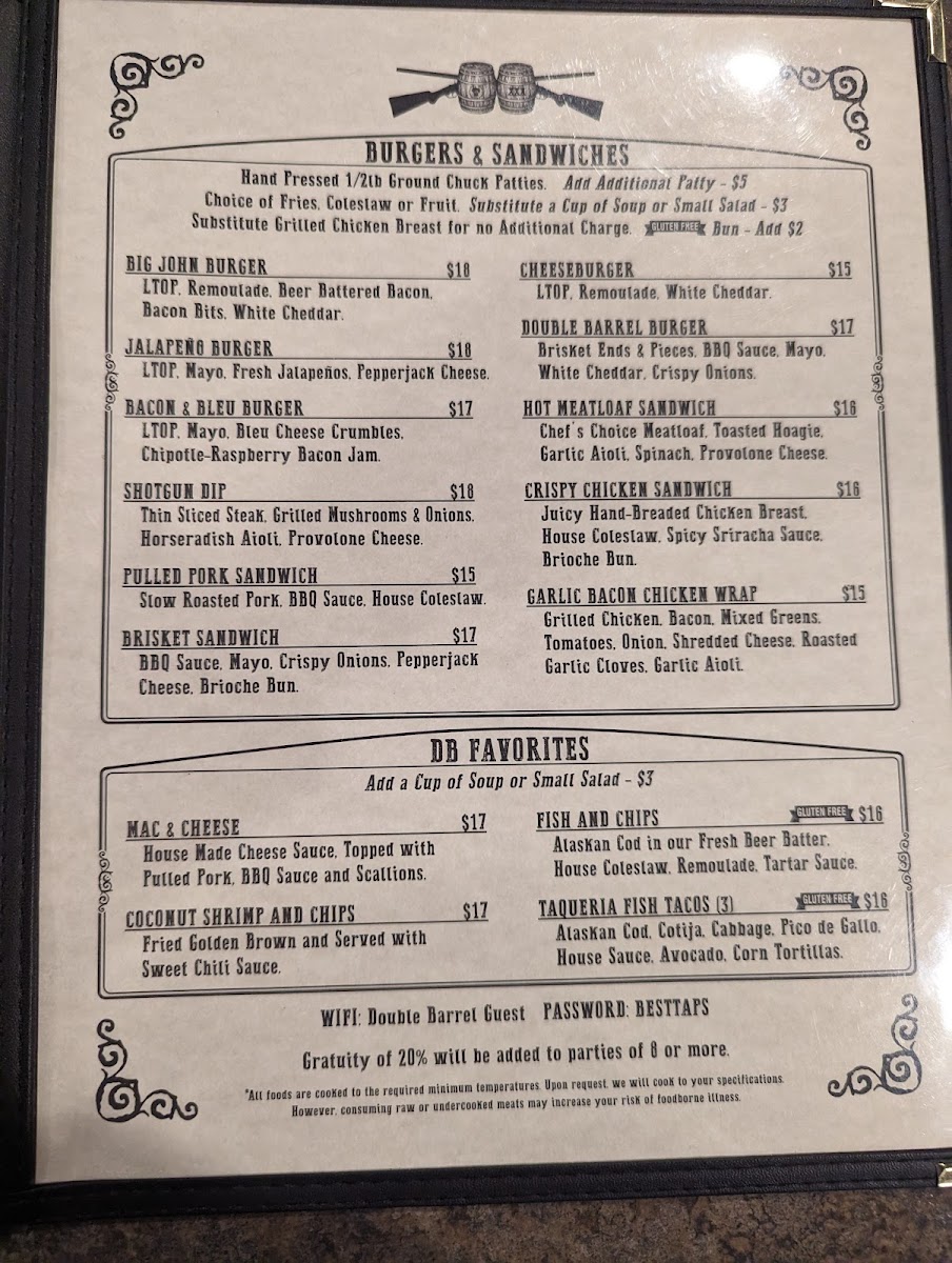 Menu Double Barrel Craft Kitchen And Taphouse-3
