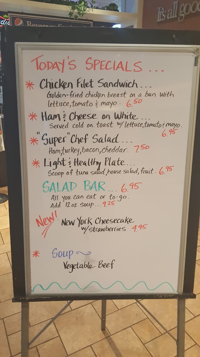 Menu Downtown Deli And Cafe-1