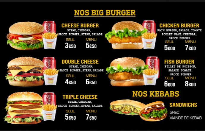 Menu Downtown Street Food Restaurant-1