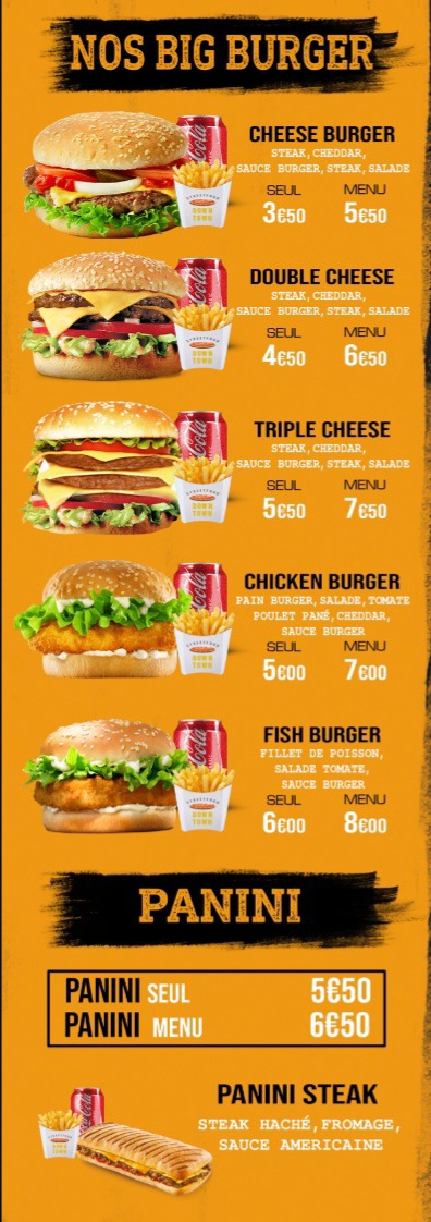 Menu Downtown Street Food Restaurant-2