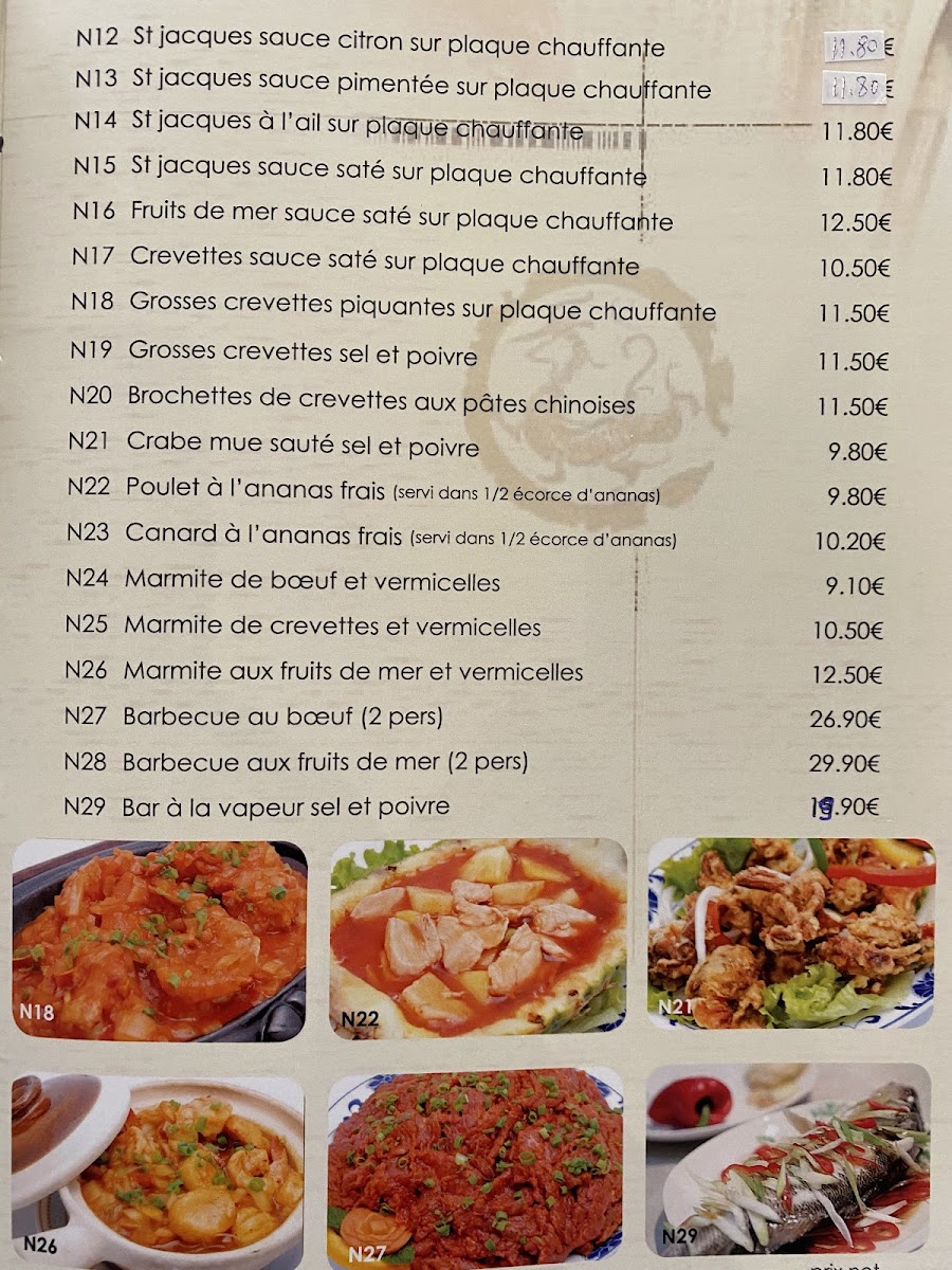 Menu Dragon De Chatou.-1