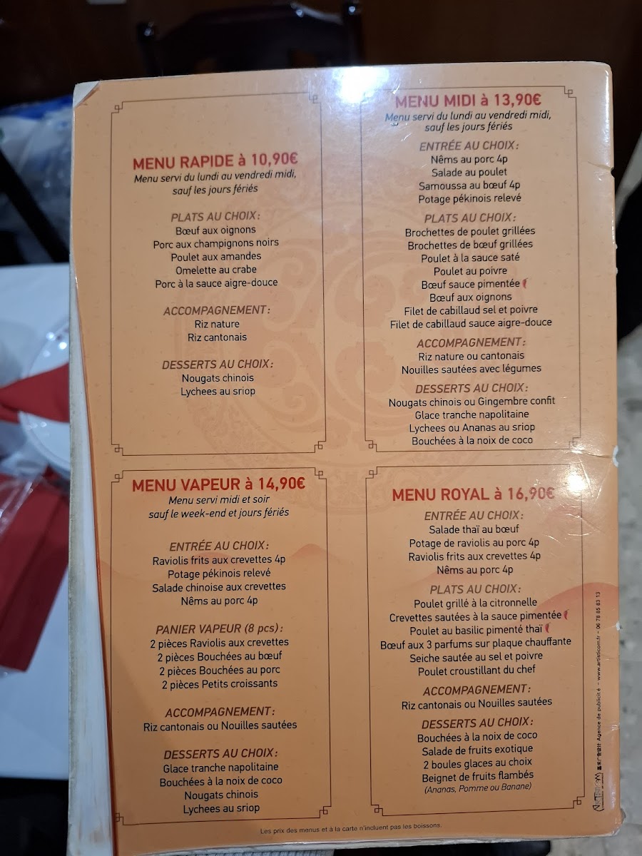 Menu Dragon De Chatou.-7