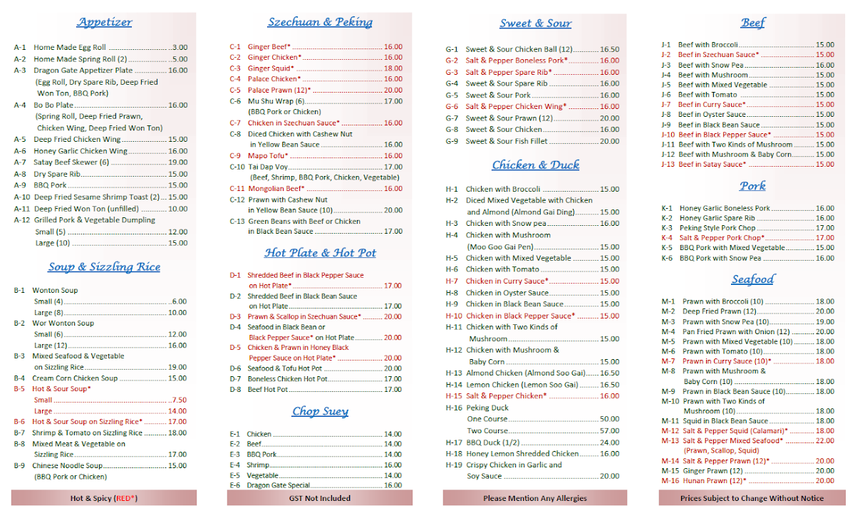 Menu Dragon Gate Restaurant-2