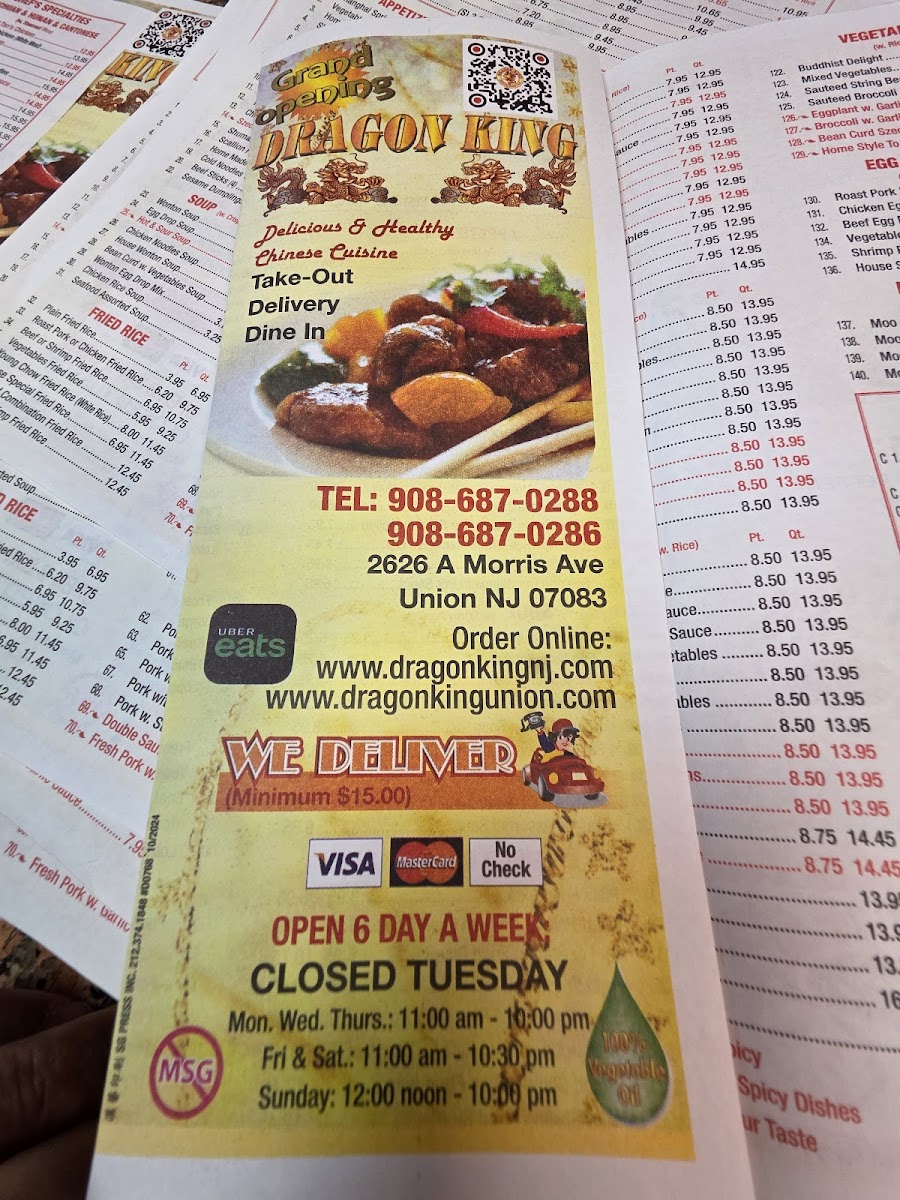 Menu Dragon King-1