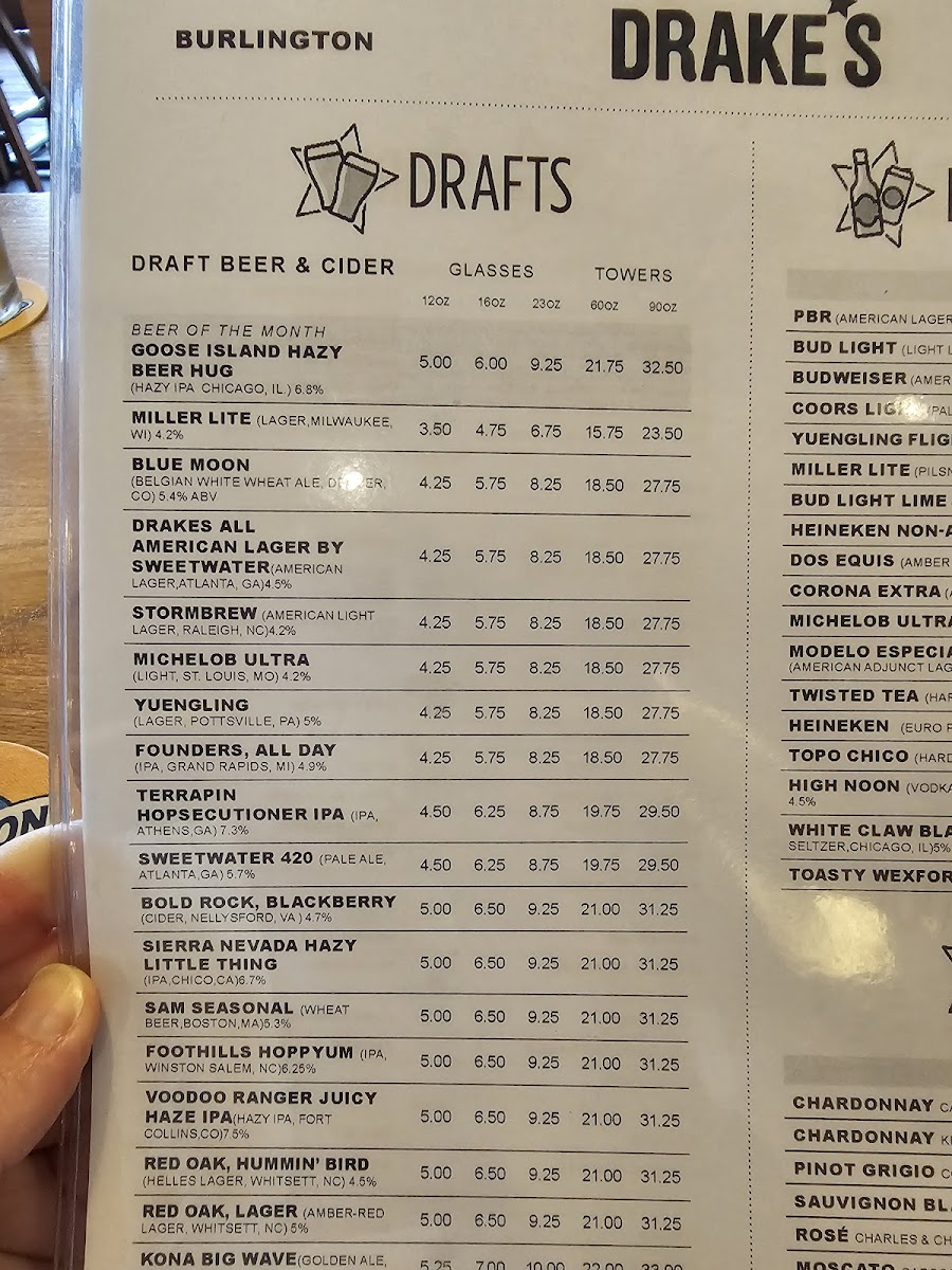 Menu Drake's Burlington-10