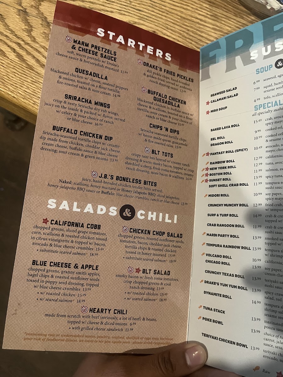 Menu Drake's Burlington-5