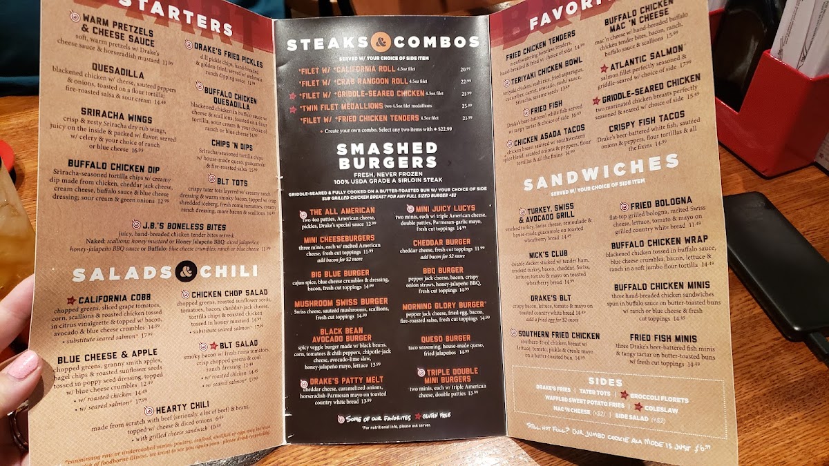 Menu Drake's Cool Springs-10