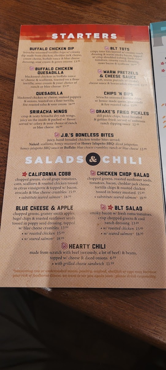 Menu Drake's Danville, Ky-1