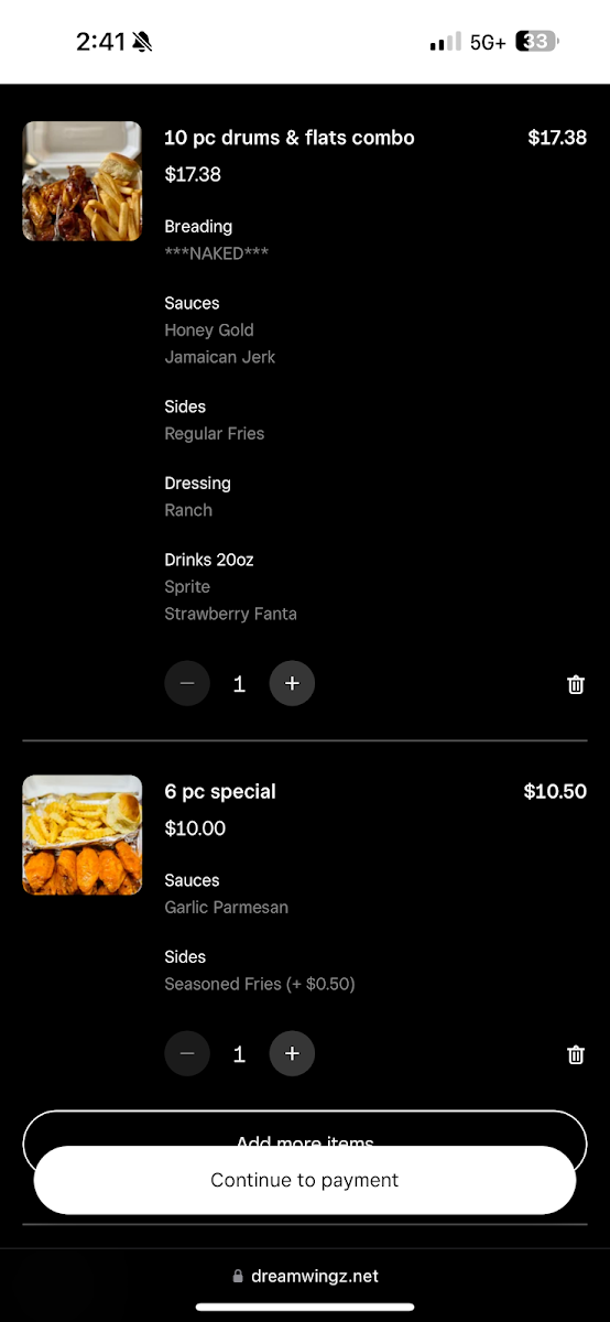 Menu Dream Wingz- Tiny Town-3
