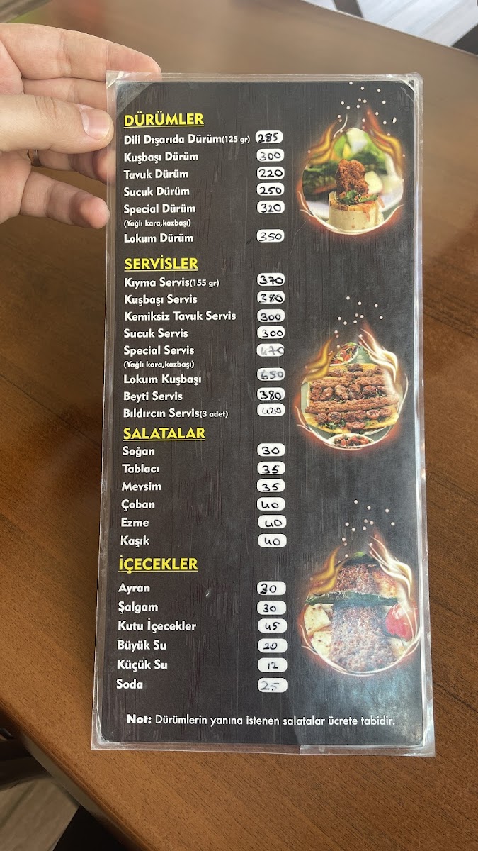 Menu Dürümcü Mehmet Usta | Dili Dışarıda Dürüm-1