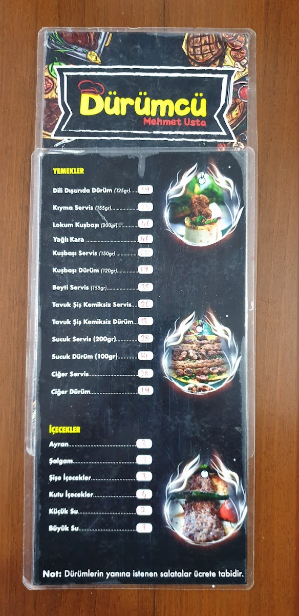 Menu Dürümcü Mehmet Usta | Dili Dışarıda Dürüm-3