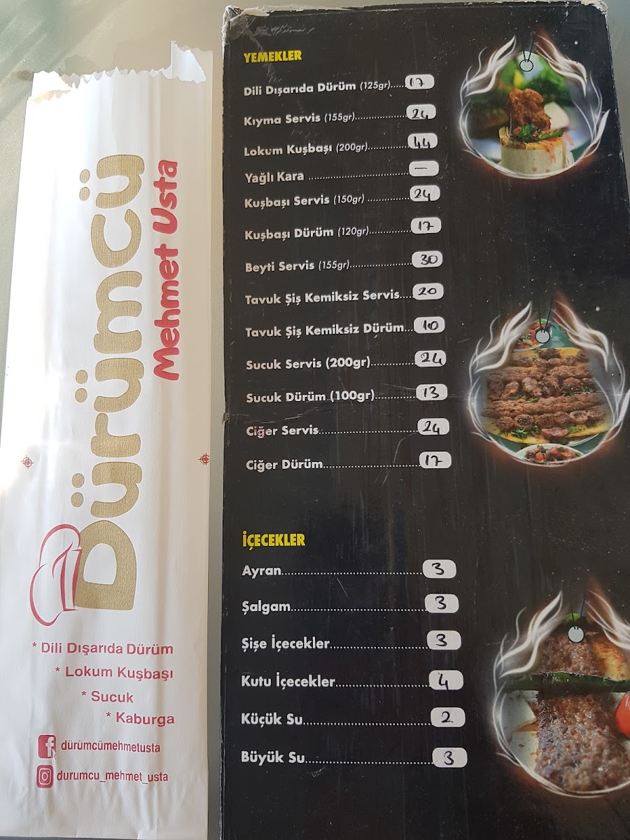 Menu Dürümcü Mehmet Usta | Dili Dışarıda Dürüm-5