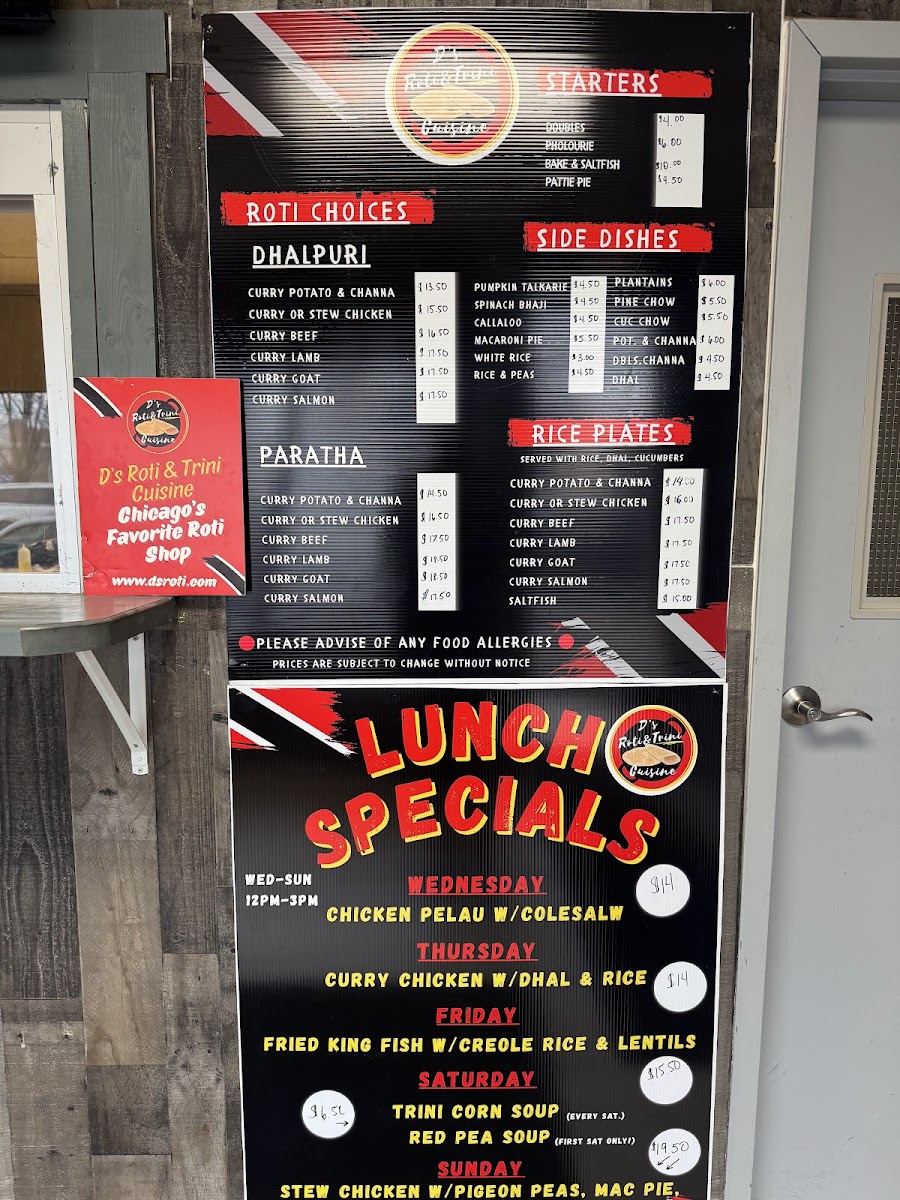 Menu D’S Roti & Trini Cuisine-1