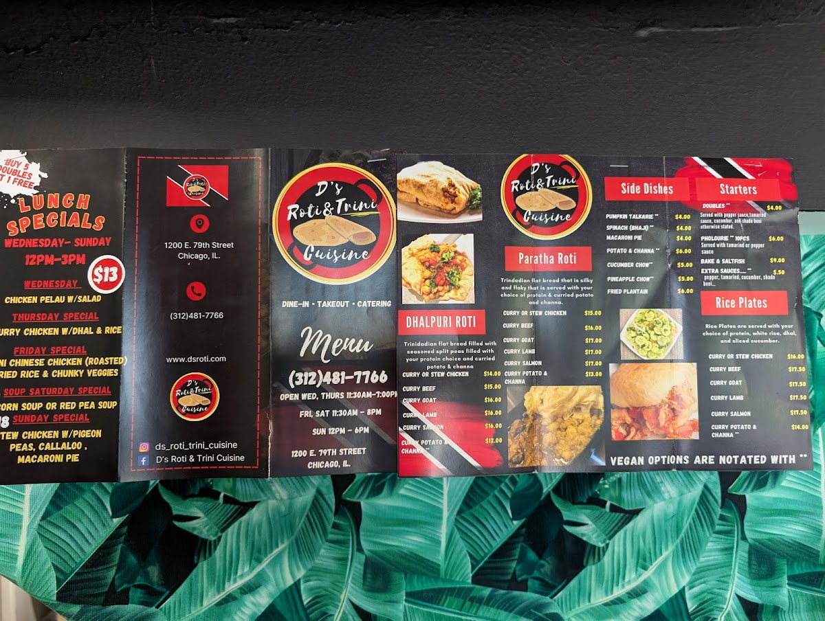Menu D’S Roti & Trini Cuisine-2