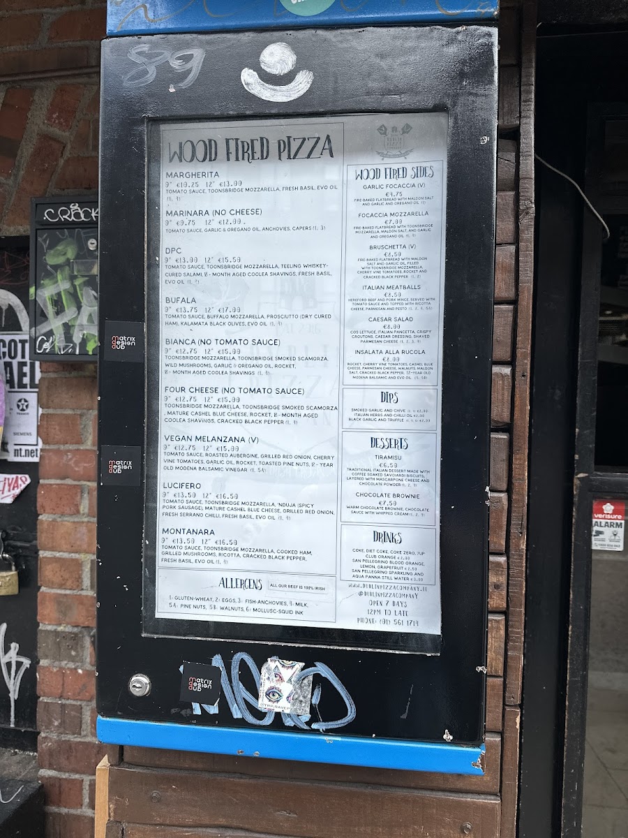 Menu Dublin Pizza Company Aungier St-7