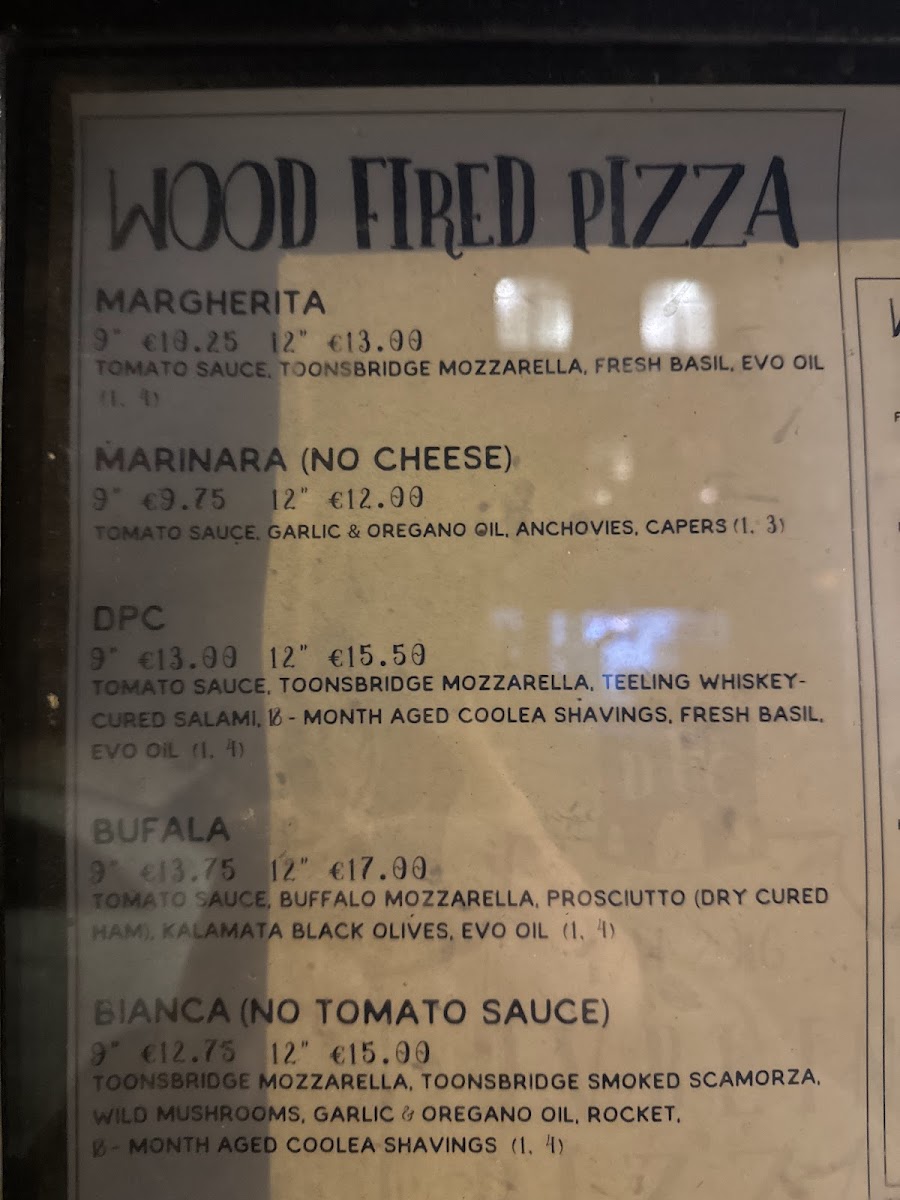 Menu Dublin Pizza Company Aungier St-8